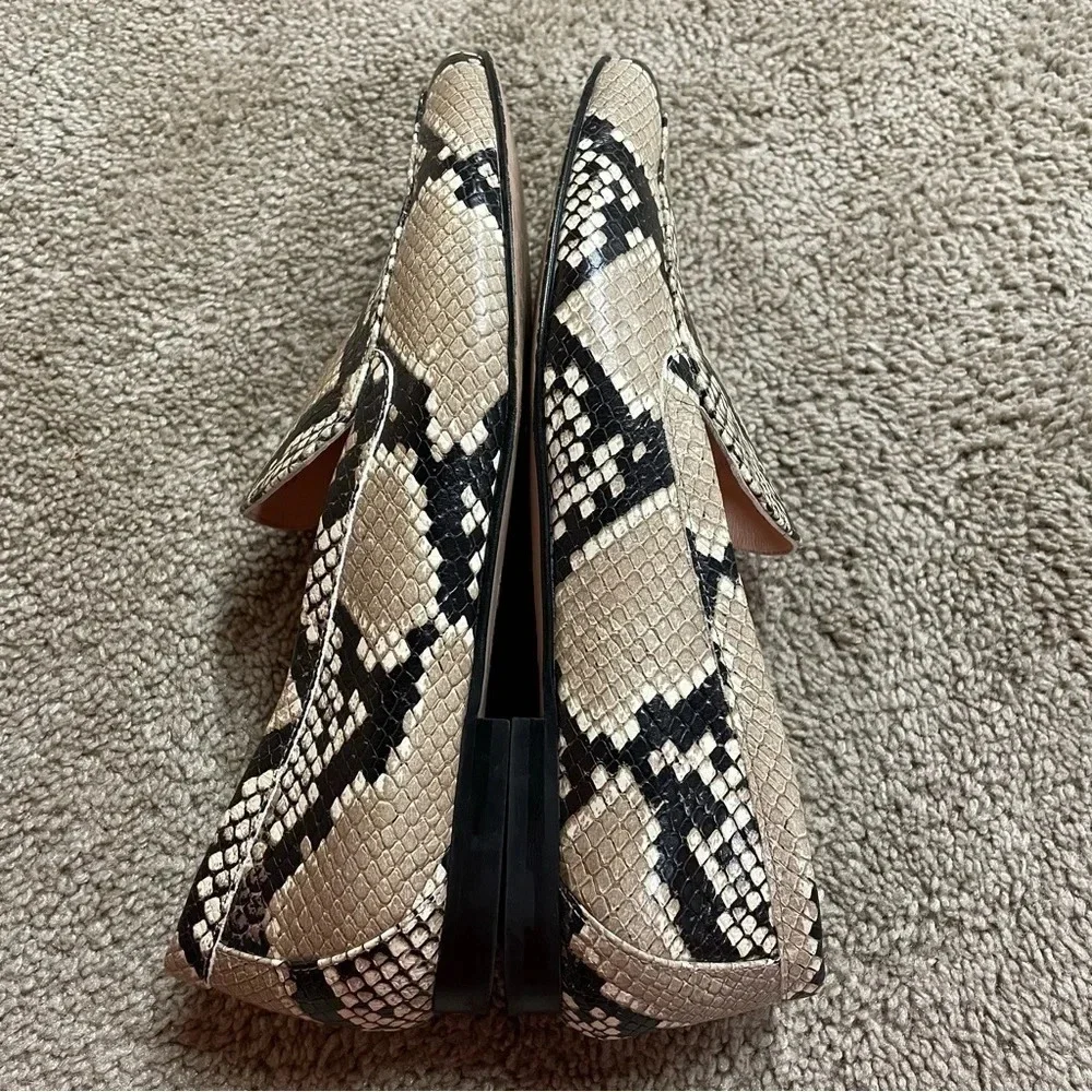 J CREW Cecile smoking slippers in snake-embossed leather AQ137 Summer 2020